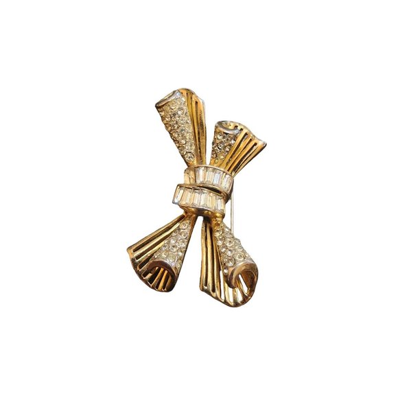 Vintage Signed Coro Craft Sterling Bow Brooch (A2865) - Picture 4 of 8